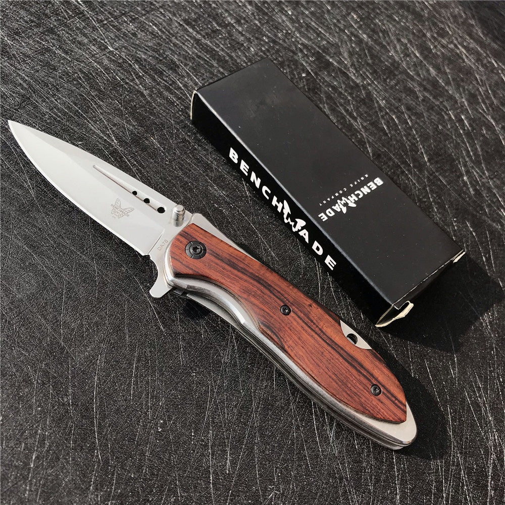 Tactical Camping Pocket Knife Benchmade Folding Knife 7Cr17Mov Steel Blade Color Wood Handle EDC Tool