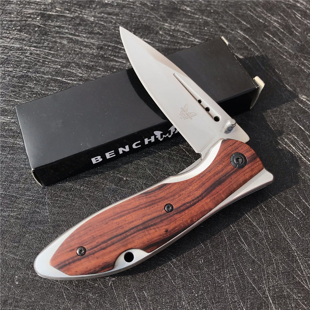 Tactical Camping Pocket Knife Benchmade Folding Knife 7Cr17Mov Steel Blade Color Wood Handle EDC Tool
