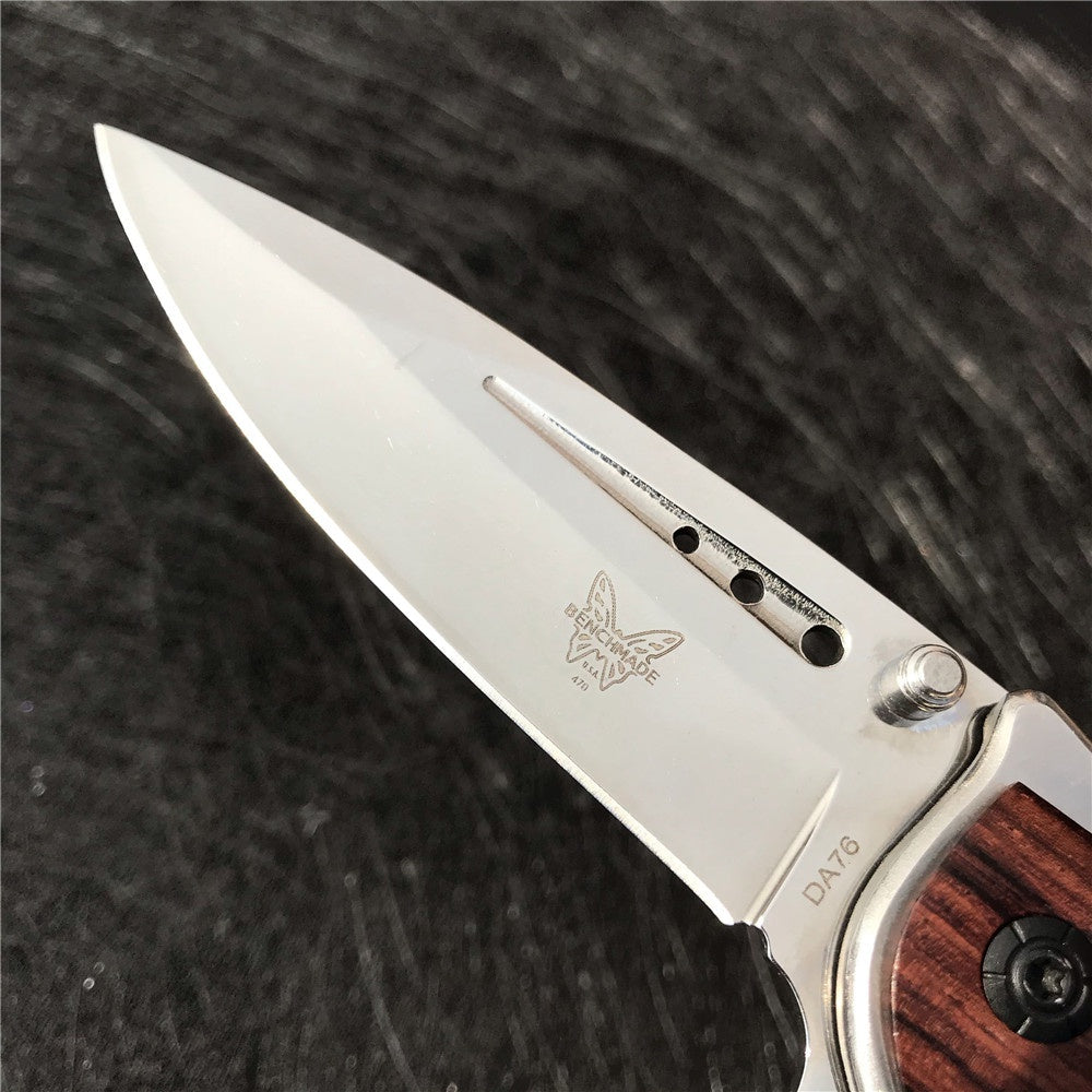 Tactical Camping Pocket Knife Benchmade Folding Knife 7Cr17Mov Steel Blade Color Wood Handle EDC Tool