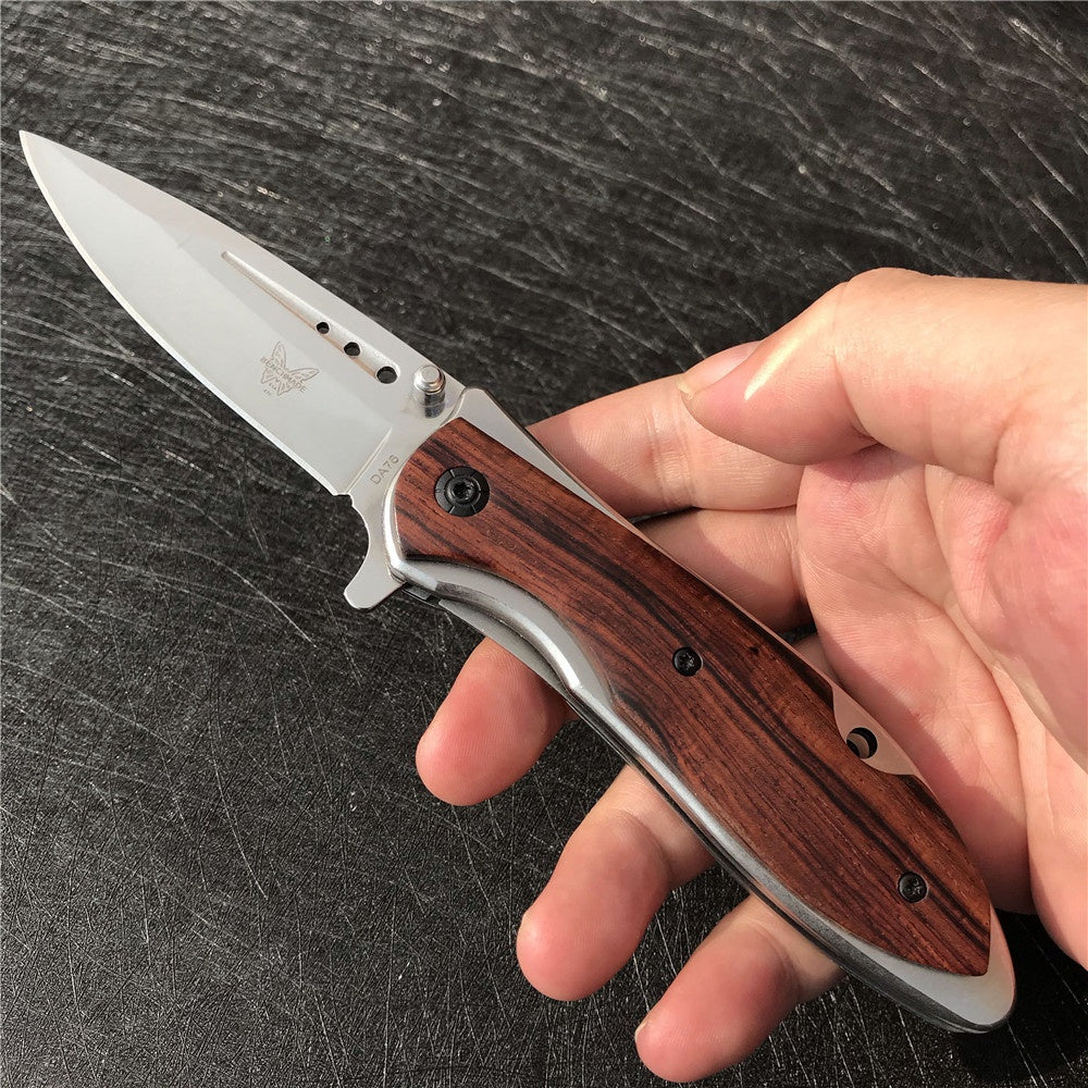 Tactical Camping Pocket Knife Benchmade Folding Knife 7Cr17Mov Steel Blade Color Wood Handle EDC Tool