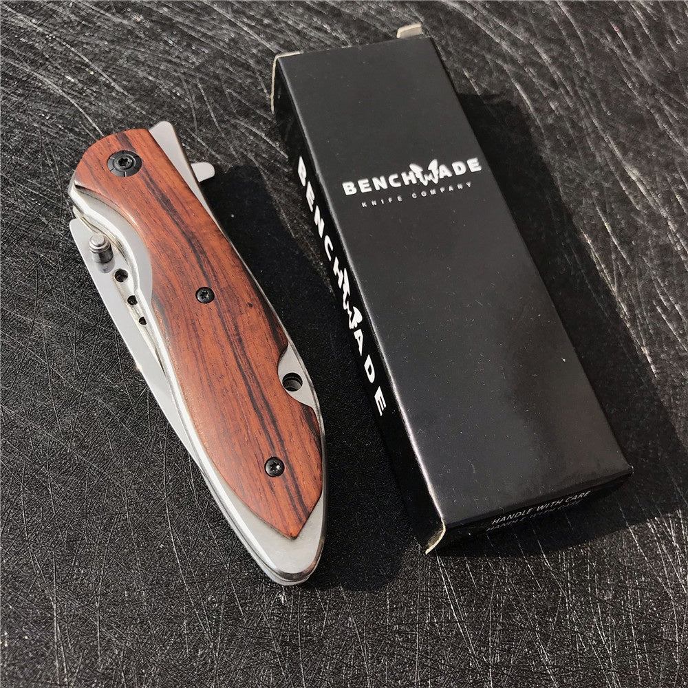 Tactical Camping Pocket Knife Benchmade Folding Knife 7Cr17Mov Steel Blade Color Wood Handle EDC Tool