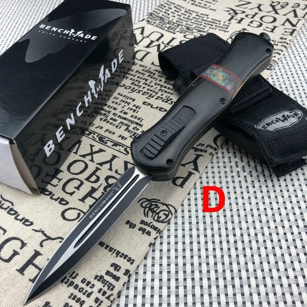 2021 NEW Benchmade Heretic Quick Jump Spring Switch Auxiliary Straight Out Dagger Automatic OTF Knife Arrow Double Blade Outdoor Camping Hunting Tactical Tools