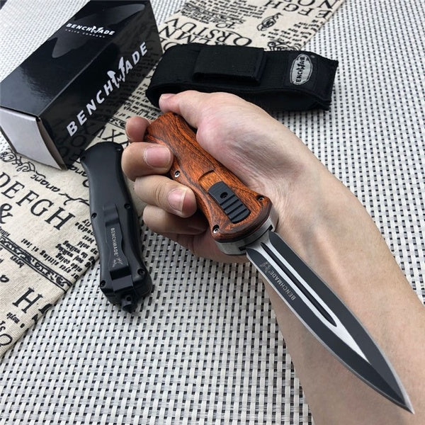 2021 NEW Benchmade Heretic Quick Jump Spring Switch Auxiliary Straight Out Dagger Automatic OTF Knife Arrow Double Blade Outdoor Camping Hunting Tactical Tools