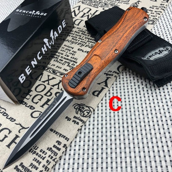 2021 NEW Benchmade Heretic Quick Jump Spring Switch Auxiliary Straight Out Dagger Automatic OTF Knife Arrow Double Blade Outdoor Camping Hunting Tactical Tools