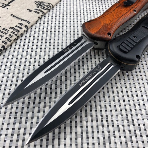 2021 NEW Benchmade Heretic Quick Jump Spring Switch Auxiliary Straight Out Dagger Automatic OTF Knife Arrow Double Blade Outdoor Camping Hunting Tactical Tools