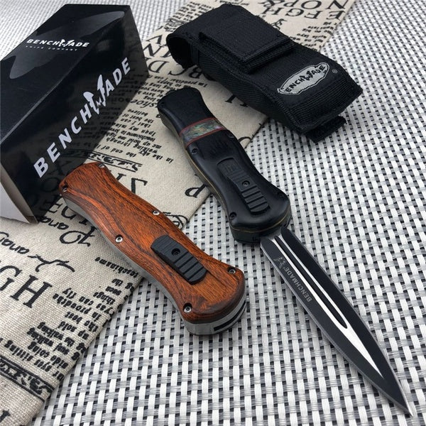 2021 NEW Benchmade Heretic Quick Jump Spring Switch Auxiliary Straight Out Dagger Automatic OTF Knife Arrow Double Blade Outdoor Camping Hunting Tactical Tools