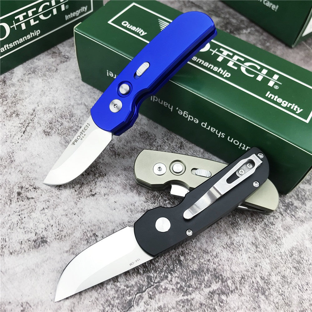 Pro-Tech  Tactical Spring Assisted Open Folding Knife T6-6061 Aluminium Alloy Handle 154CM Stainless Steel Rescue Camping Survival Pocket Knife
