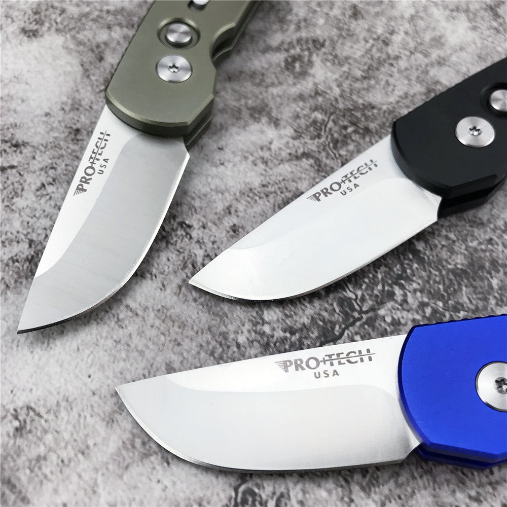Pro-Tech  Tactical Spring Assisted Open Folding Knife T6-6061 Aluminium Alloy Handle 154CM Stainless Steel Rescue Camping Survival Pocket Knife