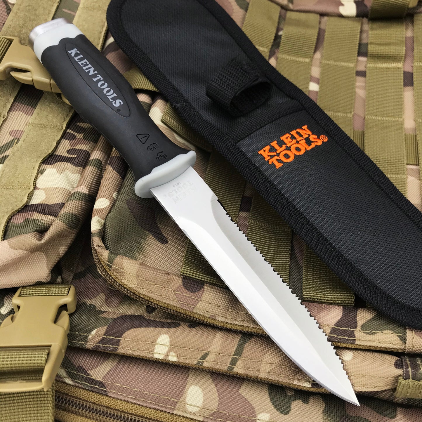 Klein Tool KnifeTactical  Leggings/Paratroopers Knife Rubber Handle Stainless Steel Diving Arc Straight knife