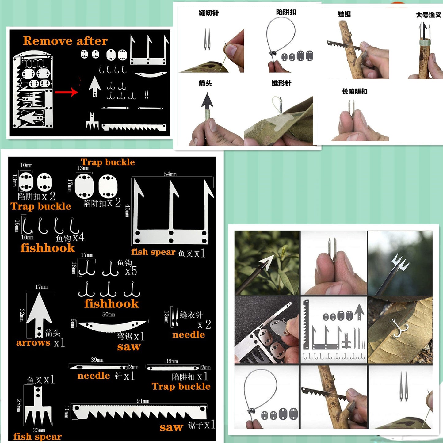 New Product Upgrades |Card Knife+Push Knife + Gifts Knives Set Tactical OTF AUTOMATIC Spring Knife Fixed Blades Double Switchblade Edge Survival outdoor multitool Tanto Hunting tools