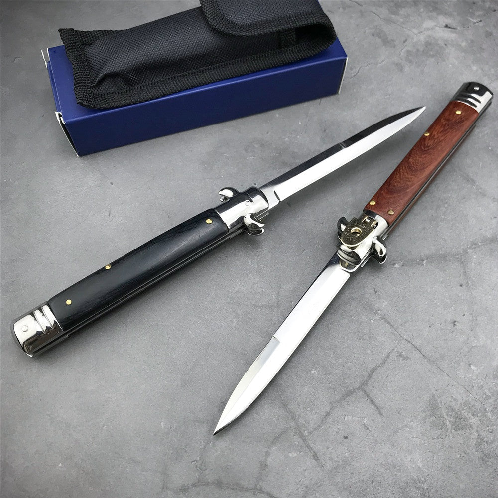 Hot 9 inch 11 inch AKC ITALY Stiletto Switchblade Spring Knife Automatic Knives Quick Opening Assisted camping Tactical tools（2 Styles）