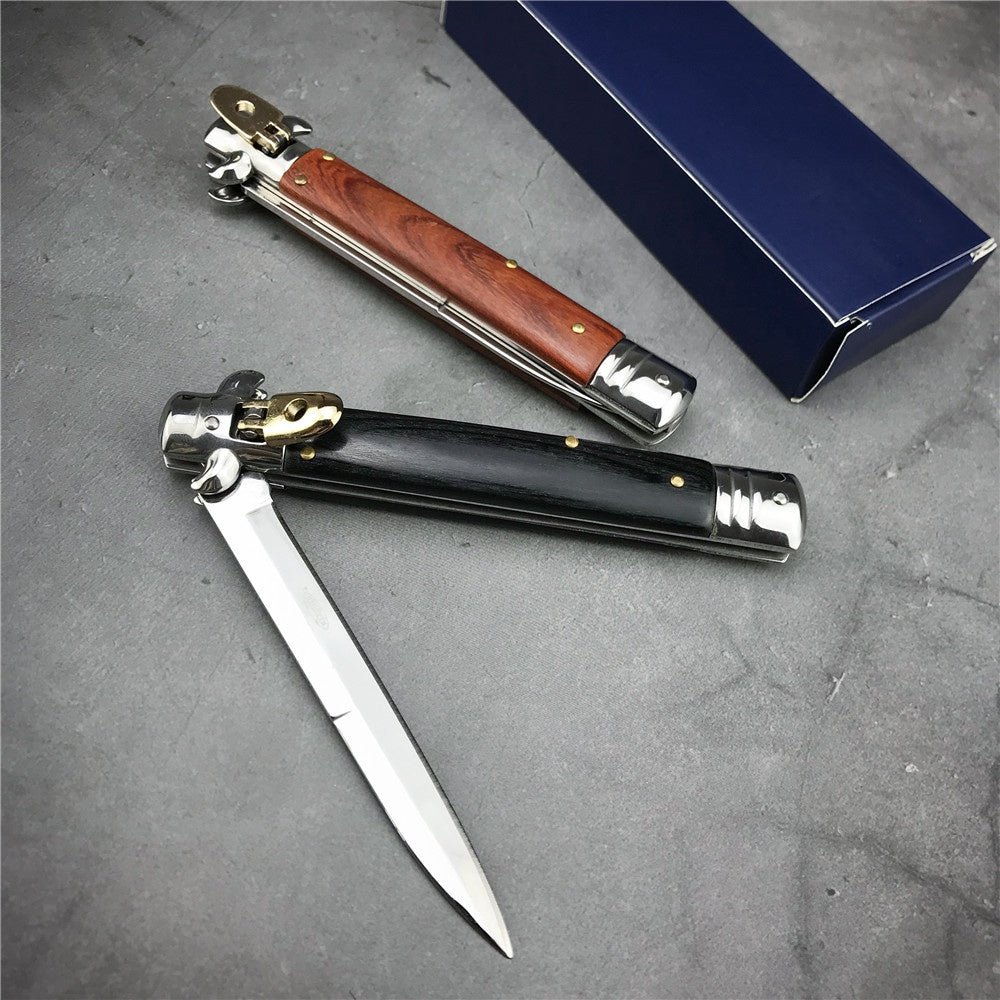 Hot 9 inch 11 inch AKC ITALY Stiletto Switchblade Spring Knife Automatic Knives Quick Opening Assisted camping Tactical tools（2 Styles）