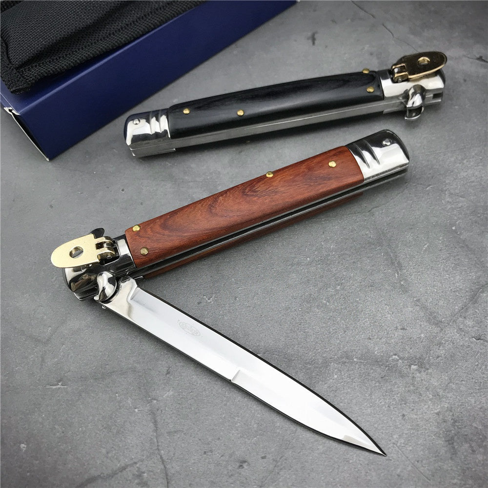 Hot 9 inch 11 inch AKC ITALY Stiletto Switchblade Spring Knife Automatic Knives Quick Opening Assisted camping Tactical tools（2 Styles）