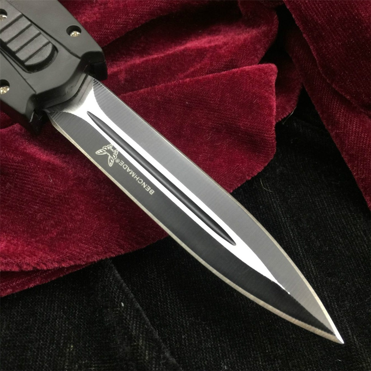 2021 BENCHMADE heretic quick jump spring switch auxiliary straight out dagger automatic OTF knife arrow double blade outdoor camping hunting tactical knife