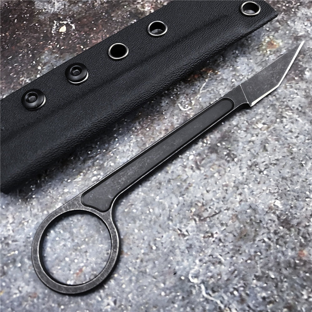Bastinelli Sword Bayonet Tactical Dagger Steel Knife Military Rescue Knives Self Defense Knuckle Ring Straight Knife EDC Tool Gift K Sh