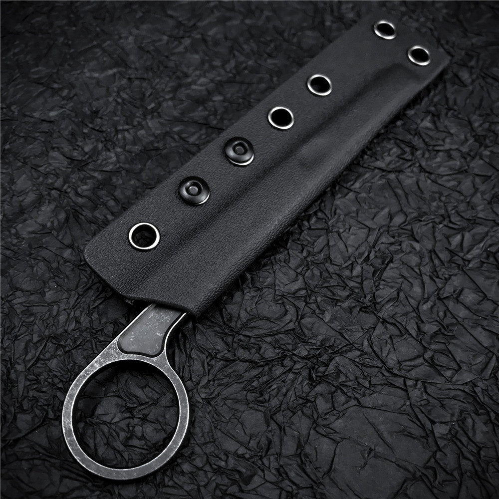 Bastinelli Sword Bayonet Tactical Dagger Steel Knife Military Rescue Knives Self Defense Knuckle Ring Straight Knife EDC Tool Gift K Sh