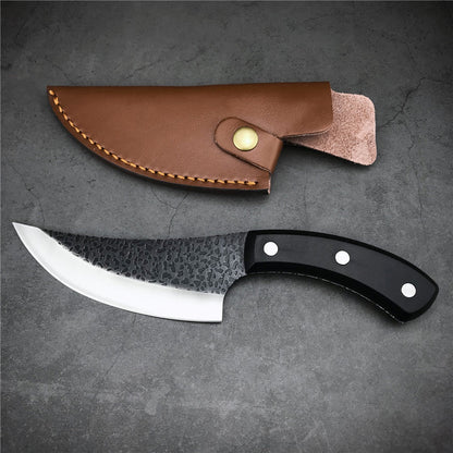 Cleaver Boning Knives Serbian Knife With Leather Sheath Handmade Forged Kitchen Knife Full Tang Butcher Knives