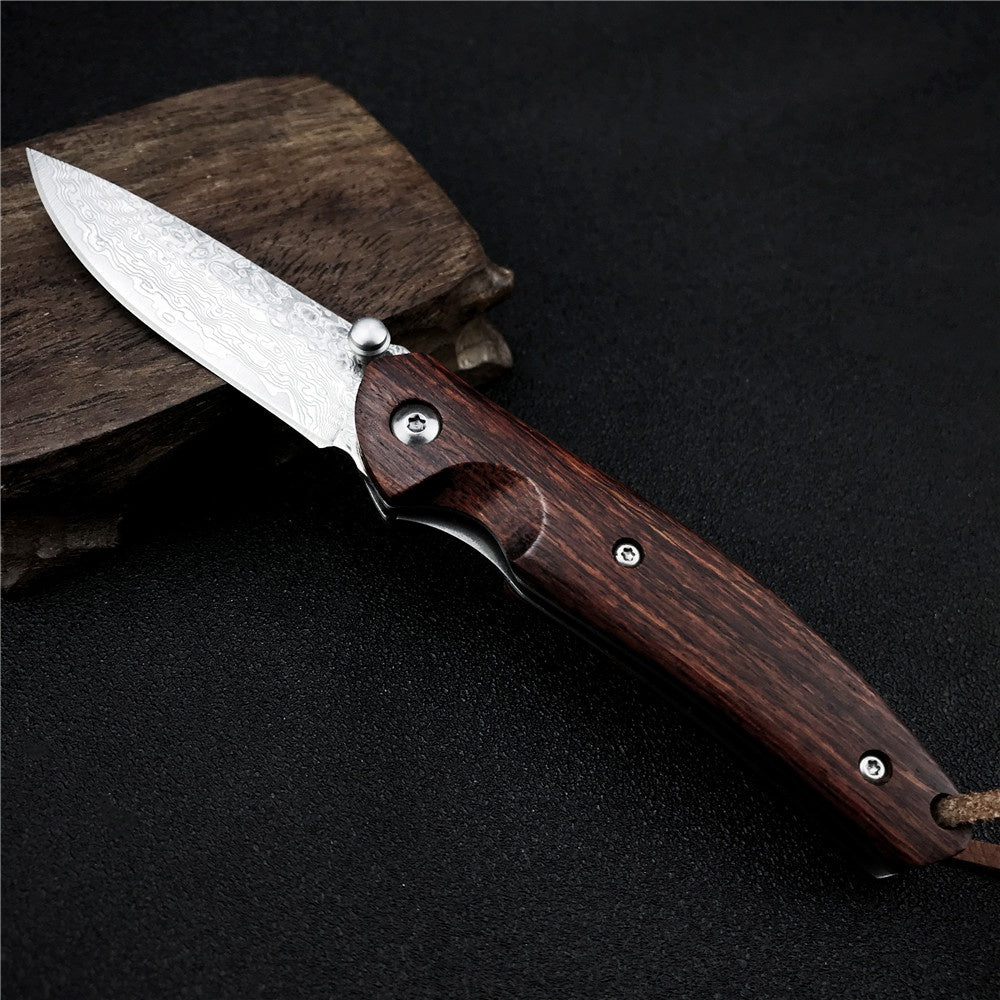 VG10 Damascus Steel Outdoor Tactical Folding Knives Rosewood Handle Knife Handmade Survival Rescue Tools camping Hunting Knife EDC tools