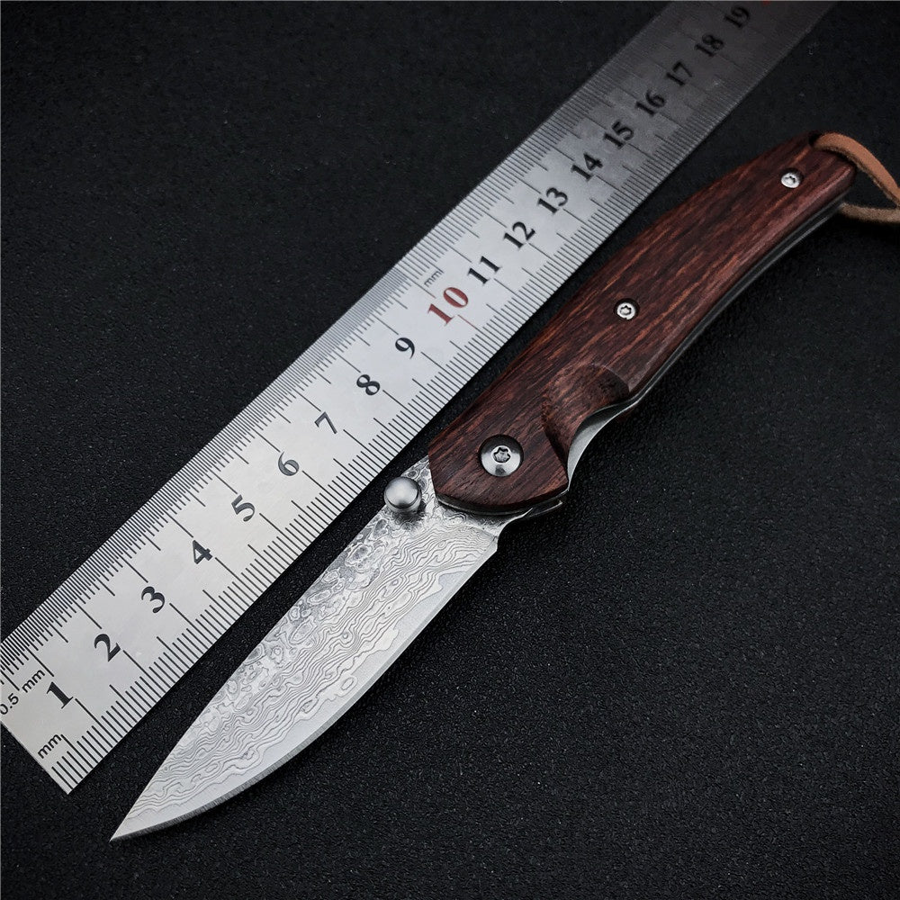 VG10 Damascus Steel Outdoor Tactical Folding Knives Rosewood Handle Knife Handmade Survival Rescue Tools camping Hunting Knife EDC tools