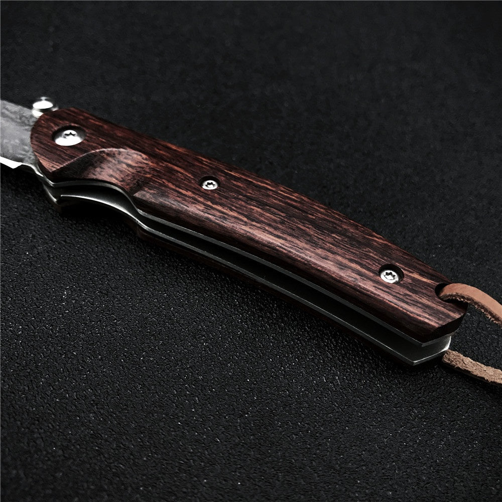 VG10 Damascus Steel Outdoor Tactical Folding Knives Rosewood Handle Knife Handmade Survival Rescue Tools camping Hunting Knife EDC tools