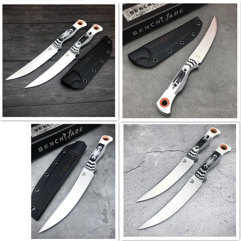 "New Benchmade Hunting Fixed Blade Knife Tactital Survival Straight Knives Outdoor Camping Self Defense Tool Combat Bowie Knife with Sheath"