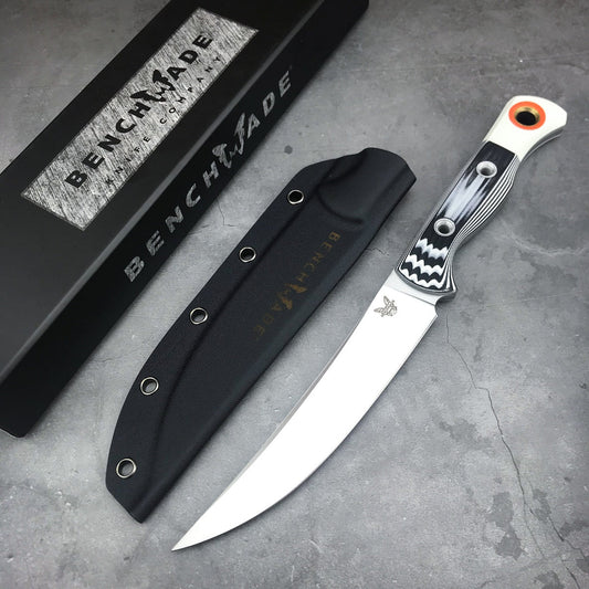"New Benchmade Hunting Fixed Blade Knife Tactital Survival Straight Knives Outdoor Camping Self Defense Tool Combat Bowie Knife with Sheath"