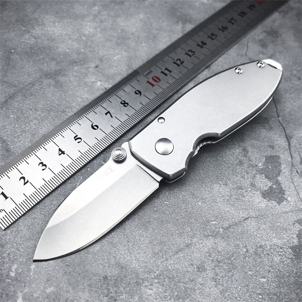 CRKT 2490 Folding Pocket 8Cr13MoV Blade Steel Handle Knife Outdoor Camping Rescue Kitchen Fruit Folding Knife EDC Pocket Tool Gifts