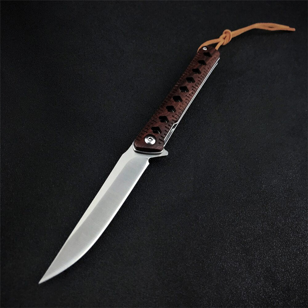 EDC Folding Knife 8CR13MOV Padauk Handle Blade Tactical Camping Survival Combat Pocket Knives EDC Hunting Multi Tools Knife Gift