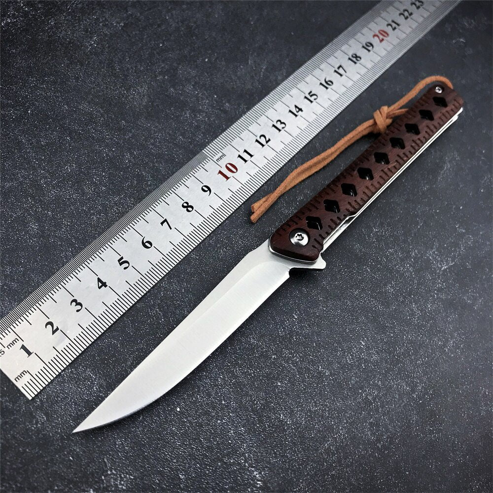 EDC Folding Knife 8CR13MOV Padauk Handle Blade Tactical Camping Survival Combat Pocket Knives EDC Hunting Multi Tools Knife Gift