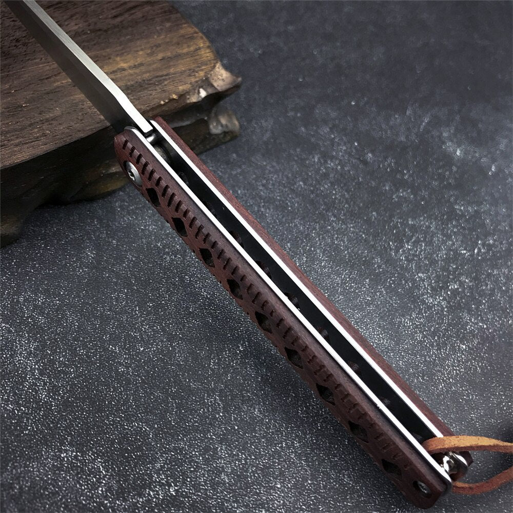 EDC Folding Knife 8CR13MOV Padauk Handle Blade Tactical Camping Survival Combat Pocket Knives EDC Hunting Multi Tools Knife Gift