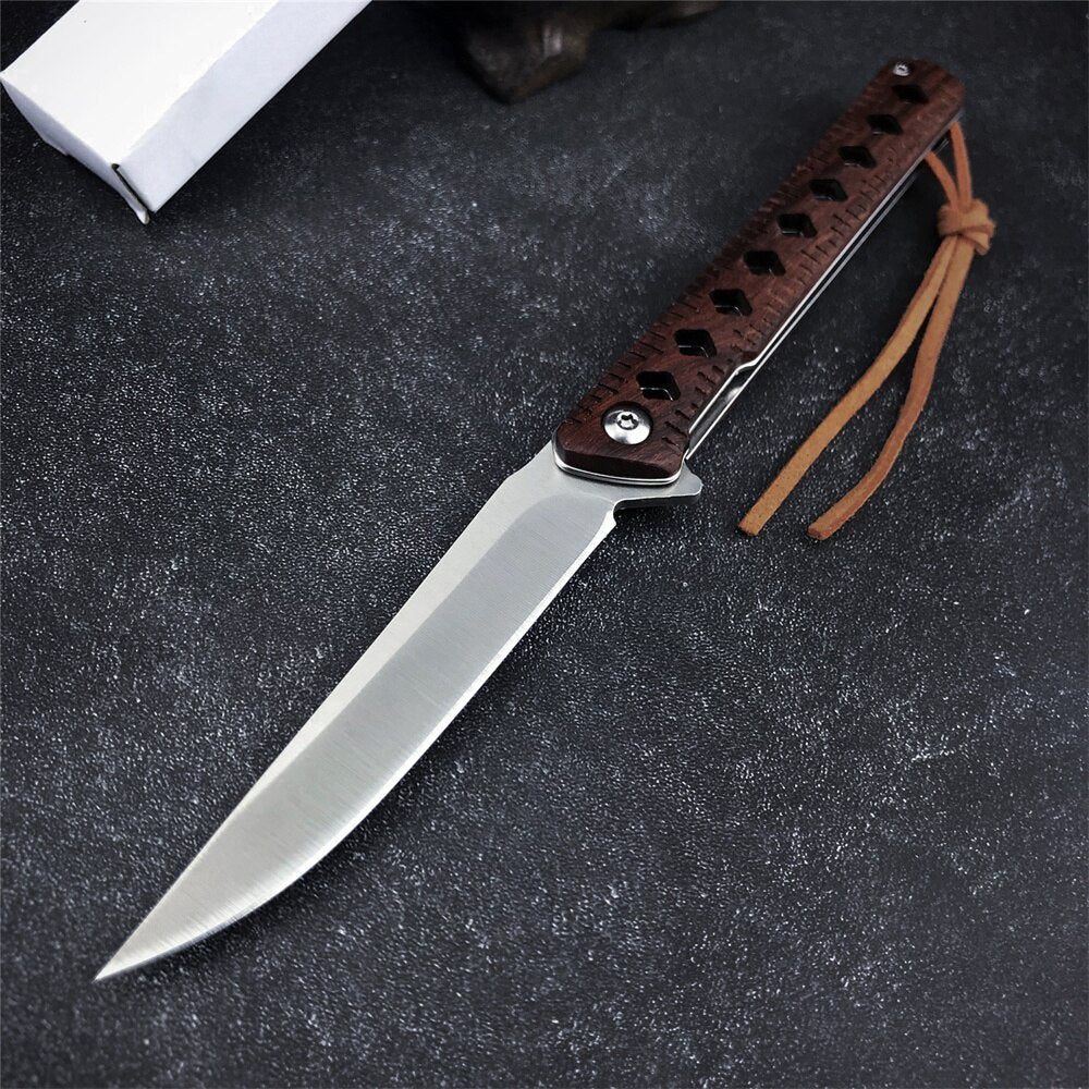 EDC Folding Knife 8CR13MOV Padauk Handle Blade Tactical Camping Survival Combat Pocket Knives EDC Hunting Multi Tools Knife Gift