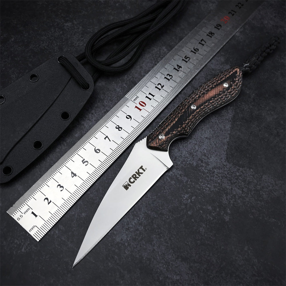 Crkt Tactical Fixed Blade Knife G10 Handle Hunting Camping Neck Claw Knife Utility Survival Multi Tools Gift ABS Knife Sheaht