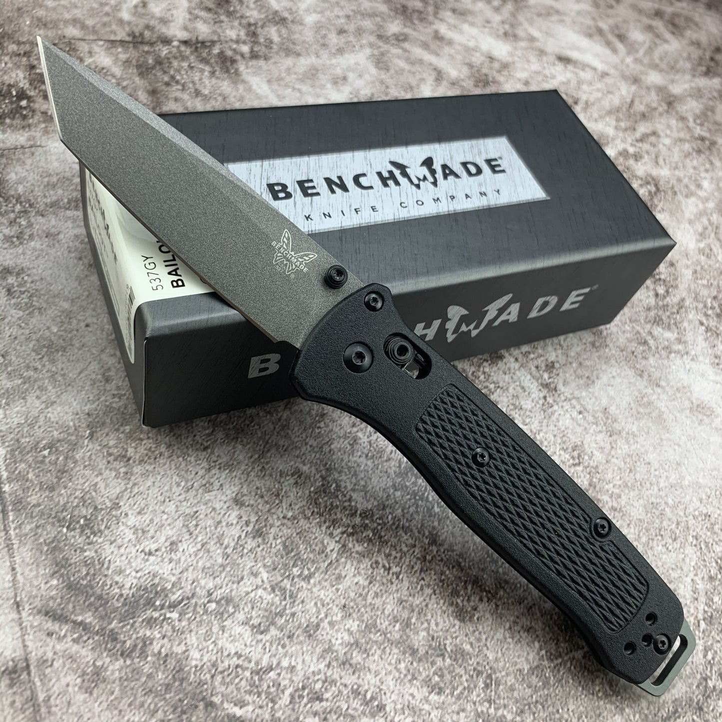 Benchmade - Bailout 537, EDC Tactical Folding Knife, Tanto Blade, Manual Open, Axis Locking Mechanism