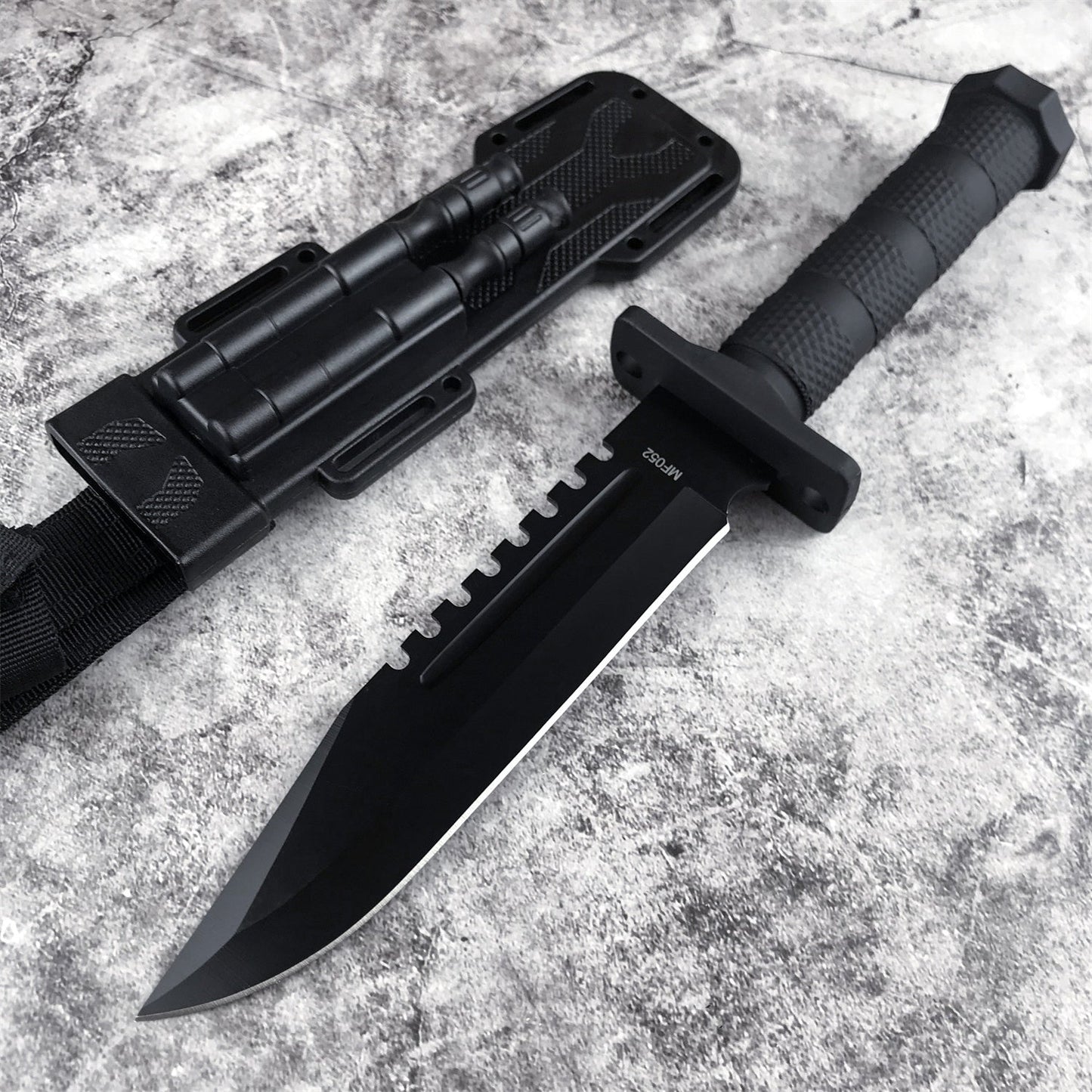 TACTICAL SURVIVAL RB Hunting FIXED BLADE KNIFE Army Bowie w/ SHEATH