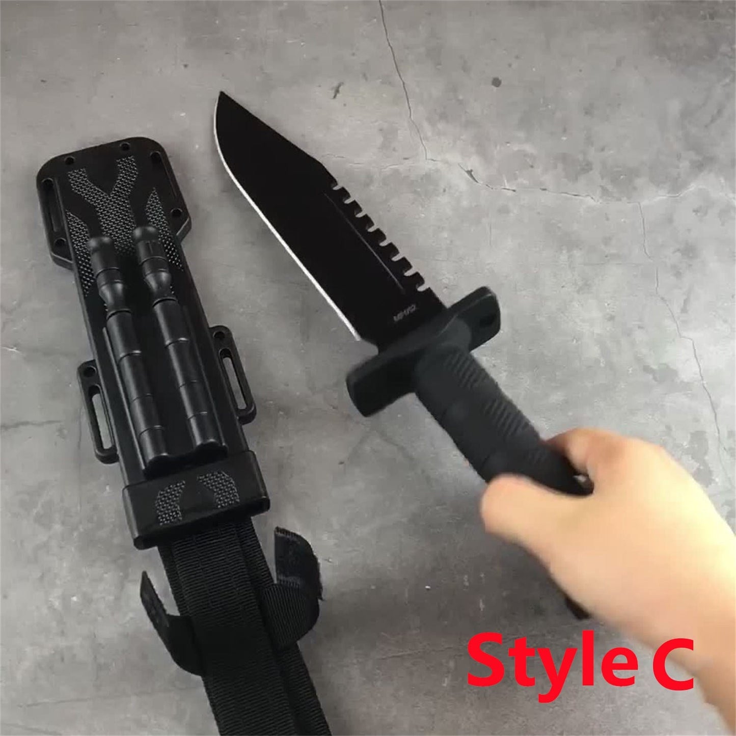 TACTICAL SURVIVAL RB Hunting FIXED BLADE KNIFE Army Bowie w/ SHEATH