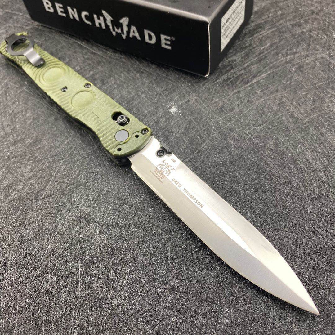 Benchmade 391BK Folding Tactical Knife 4.47"" D2 Black Handles Pocket Knife Black Cerakote Spear Point Plain Blade Gift