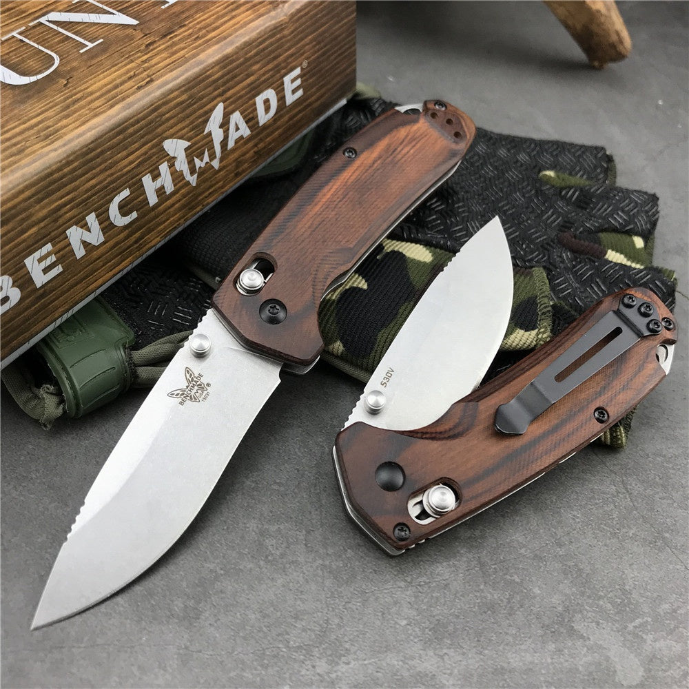 Benchmade Hunt North Fork Folding Knife 2.97" S30V Blade, Stabilized Wood Handles - 15031-2 Christmas Gift