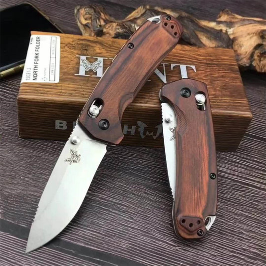 Benchmade Hunt North Fork Folding Knife 2.97" S30V Blade, Stabilized Wood Handles - 15031-2 Christmas Gift