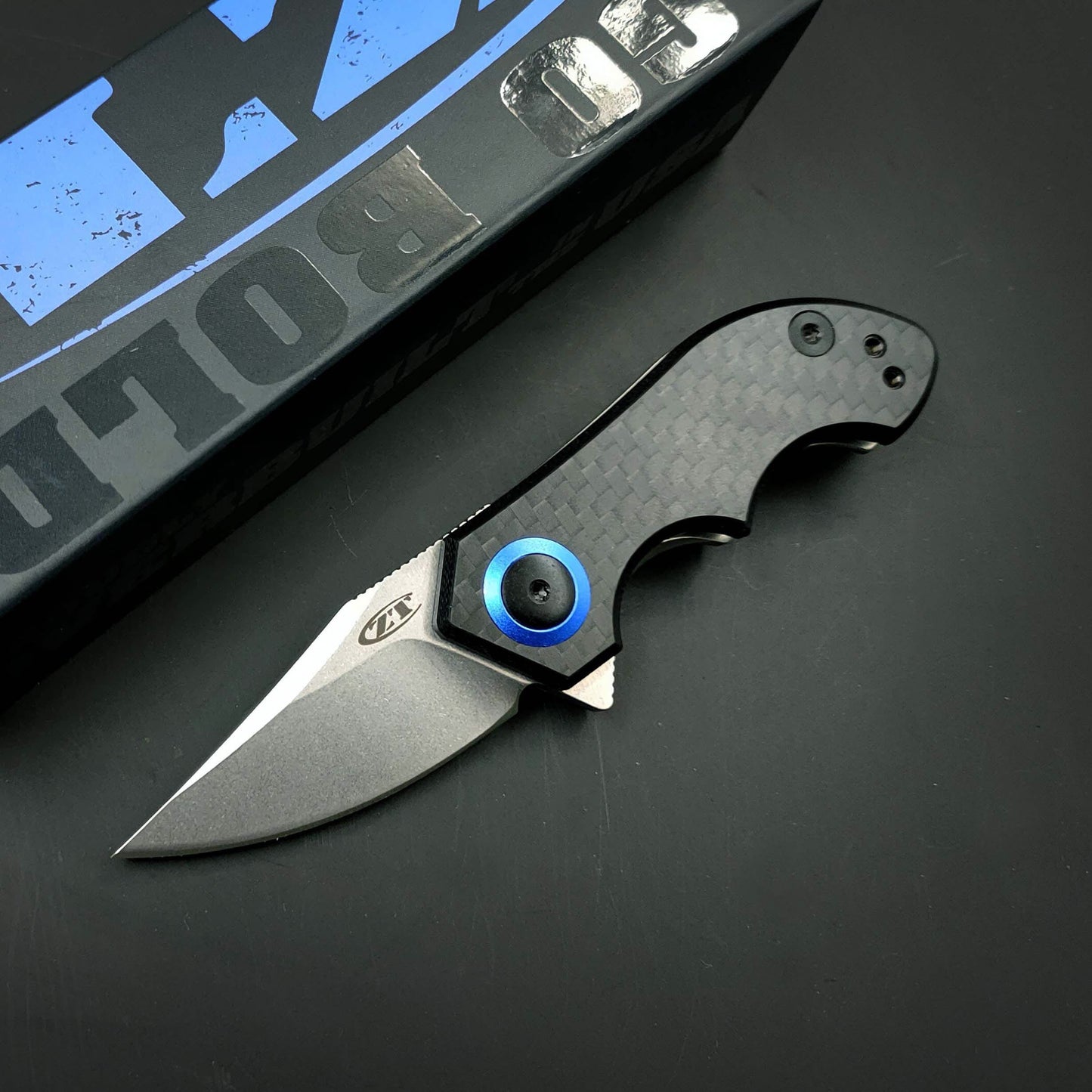 ZT ZERO TOLERANCE 0022 Tactical Knife Spring Assist Opening Folding Knife CPM-20CV Blade Carbon Fiber Handle Flipper Knife Outdoor Camping Hunting Pocket Knife with Clip