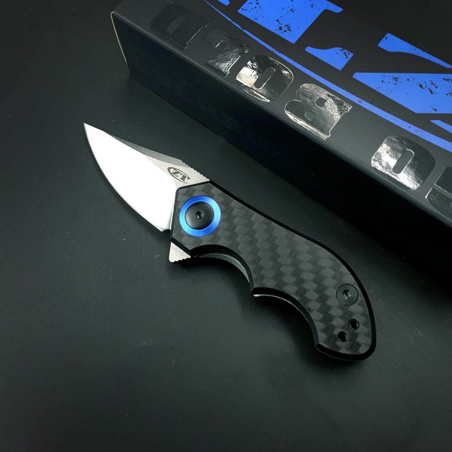 ZT ZERO TOLERANCE 0022 Tactical Knife Spring Assist Opening Folding Knife CPM-20CV Blade Carbon Fiber Handle Flipper Knife Outdoor Camping Hunting Pocket Knife with Clip