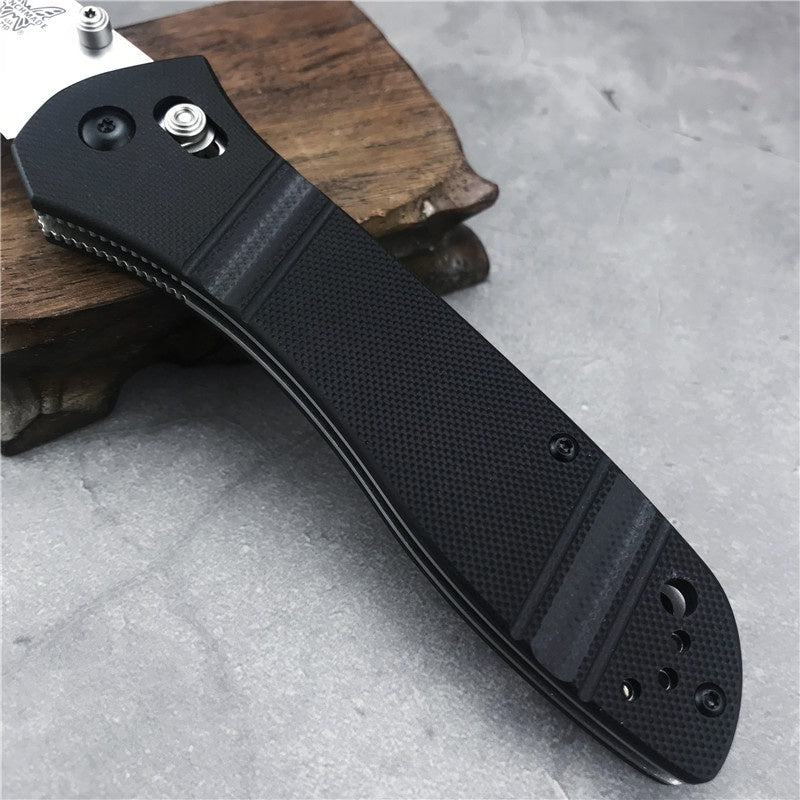 Benchmade Knives 710 McHenry & Williams 3.90" Satin D2 Plain Blade, G10 Handles ,Axis Lock- 710D2