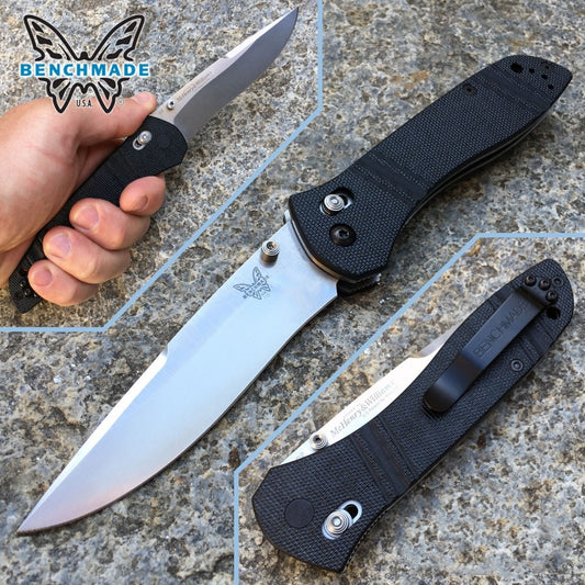 Benchmade Knives 710 McHenry & Williams 3.90" Satin D2 Plain Blade, G10 Handles ,Axis Lock- 710D2