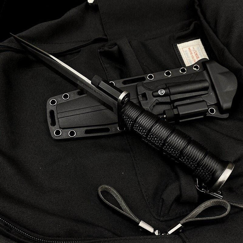 Cold Steel Tactical Survival Hunting Outdoor Camping Knife Cold Steel Leatherneck Fixed Blade Bowie /Kydex Sheath &Small flashlight and flintstone With LED Light