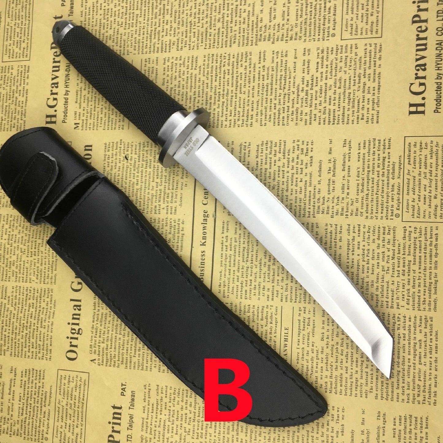 "13"" COLD STEEL Tanto Fixed Blade Knife ABS Handle with Sheath Hunting Army Tactical Dagger Self Defense Knives Survival Tools"