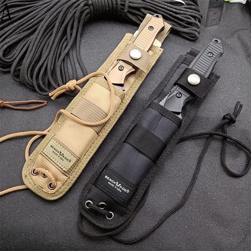 8.8" BENCHMADE - Nimravus 140BK Knife Tactical Fixed Blade Hunting Knives Outdoor Camping Knives Multifunctional Survival Knives ABS Hilt Nylon Scabbard