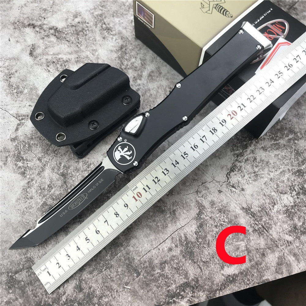 Hot Sale Microtech Spring Halo 6 Assisted OTF Automatic Knife Aviation Aluminum Handle Spring Assisted Knives Camping Hunting Hand Tools