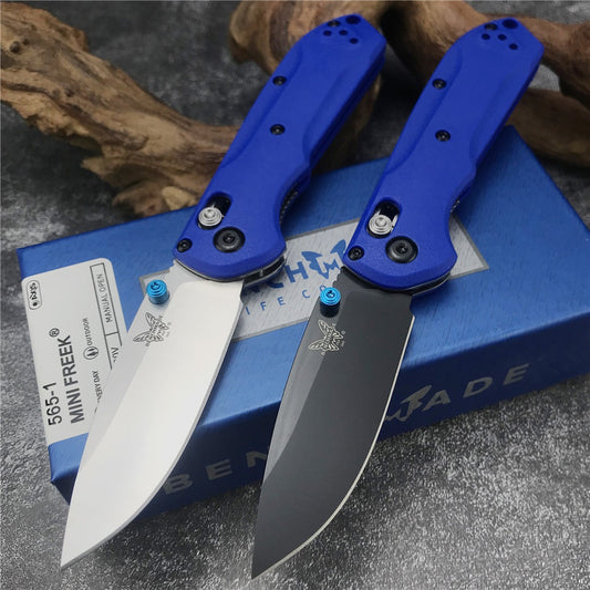 Tactical Pocket Knife Benchmade 565 Limited Edition Rukus Axis Coated Folding Knife- Hunting Camping Knives
