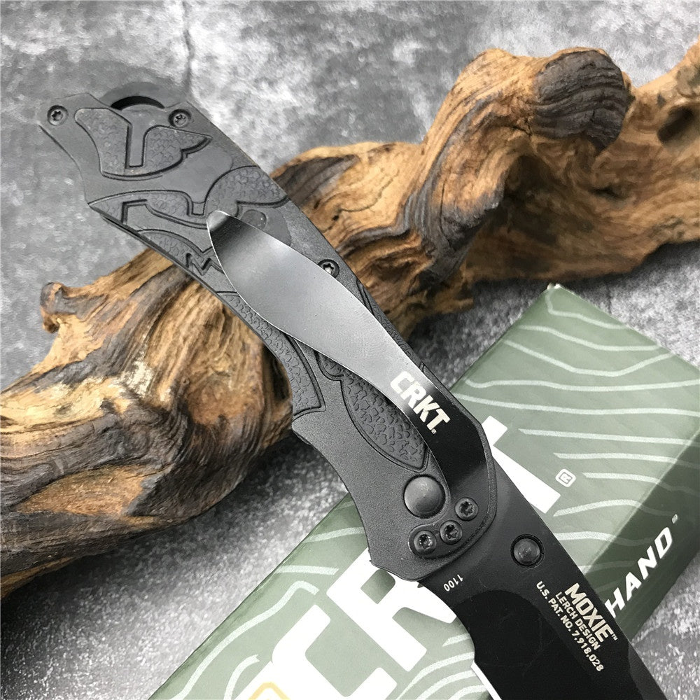 CRKT 1100 Richard Rogers CEO Gentleman's Edc Open Folding Blade Knifes Spring Assisted Opening Plain Stiletto Pocket Pen Knife Tactical Hunting Camping Survival Gear Multi Tool Messer