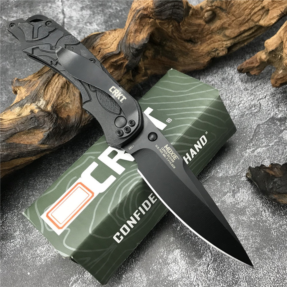 CRKT 1100 Richard Rogers CEO Gentleman's Edc Open Folding Blade Knifes Spring Assisted Opening Plain Stiletto Pocket Pen Knife Tactical Hunting Camping Survival Gear Multi Tool Messer