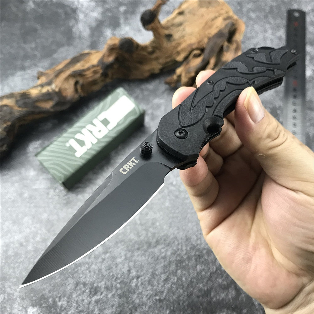 CRKT 1100 Richard Rogers CEO Gentleman's Edc Open Folding Blade Knifes Spring Assisted Opening Plain Stiletto Pocket Pen Knife Tactical Hunting Camping Survival Gear Multi Tool Messer